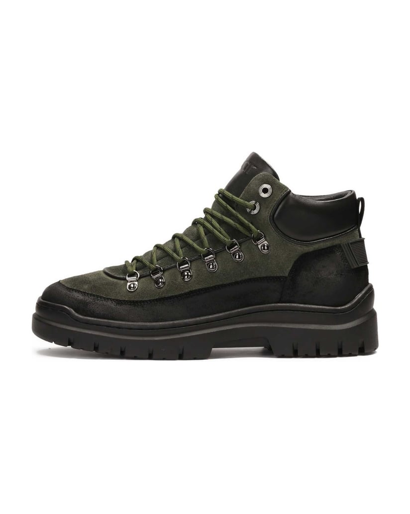 Kazar-Zweifarbige-Stiefel-aus-Wildleder-oliv
