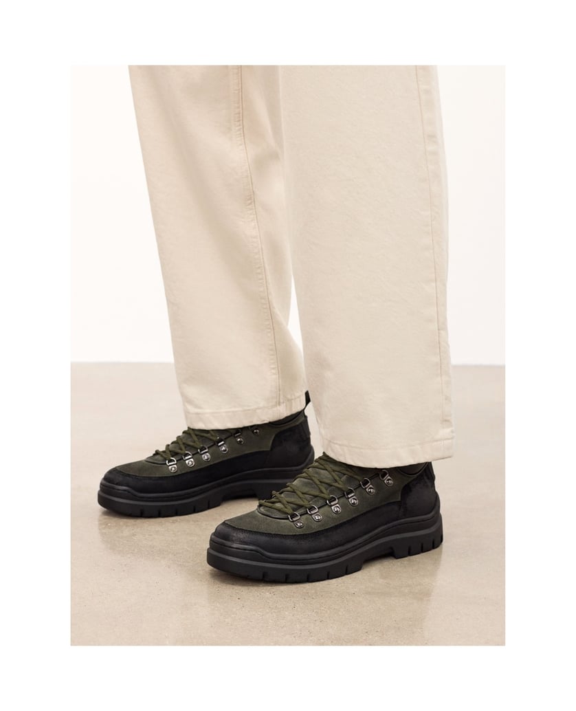 Kazar-Zweifarbige-Stiefel-aus-Wildleder-oliv