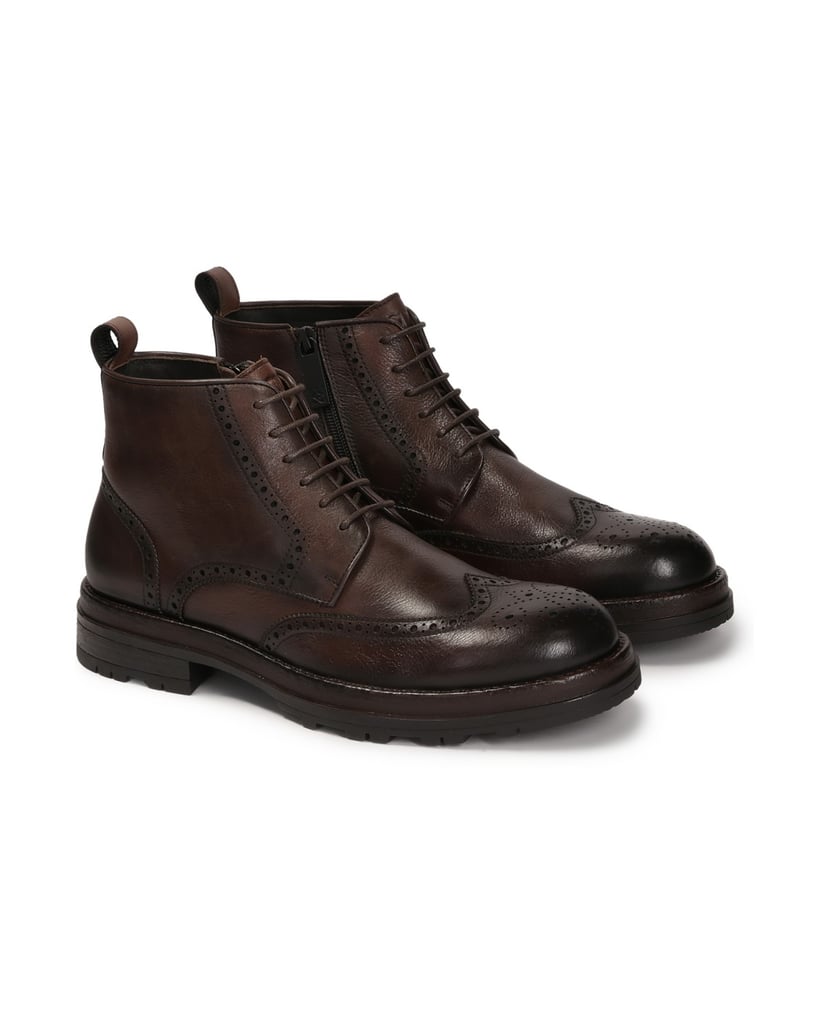 Kazar-Braune-Lederstiefel-mit-Ornamenten-braun