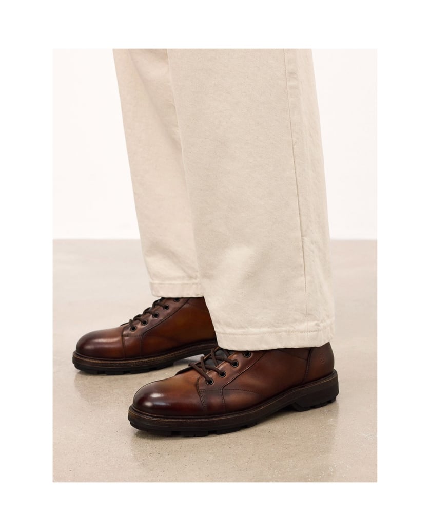 Kazar-Braune-Lederstiefel-mit-isoliertem-Kragen-braun
