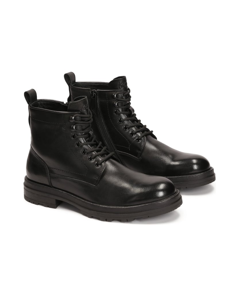 Kazar-Schwarze-Stiefel-mit-Reißverschluss-und-Bindung-schwarz