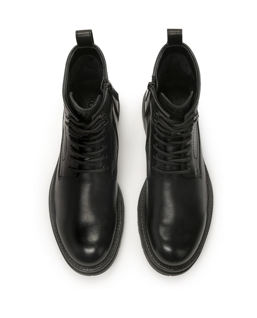 Kazar-Schwarze-Stiefel-mit-Reißverschluss-und-Bindung-schwarz