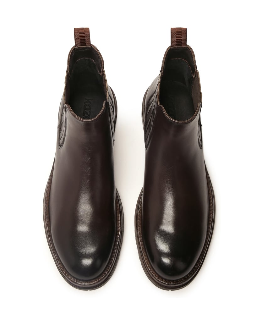 Kazar-Braune-Chelsea-Stiefel-aus-Naturleder-für-Männer-braun