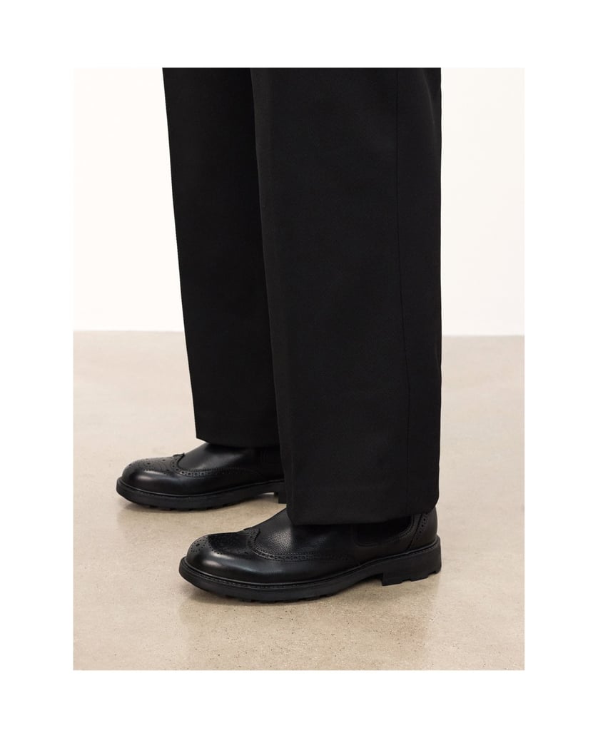 Kazar-Schwarze-Chelsea-Stiefel-aus-Leder-mit-durchbrochener-Verzierung-schwarz