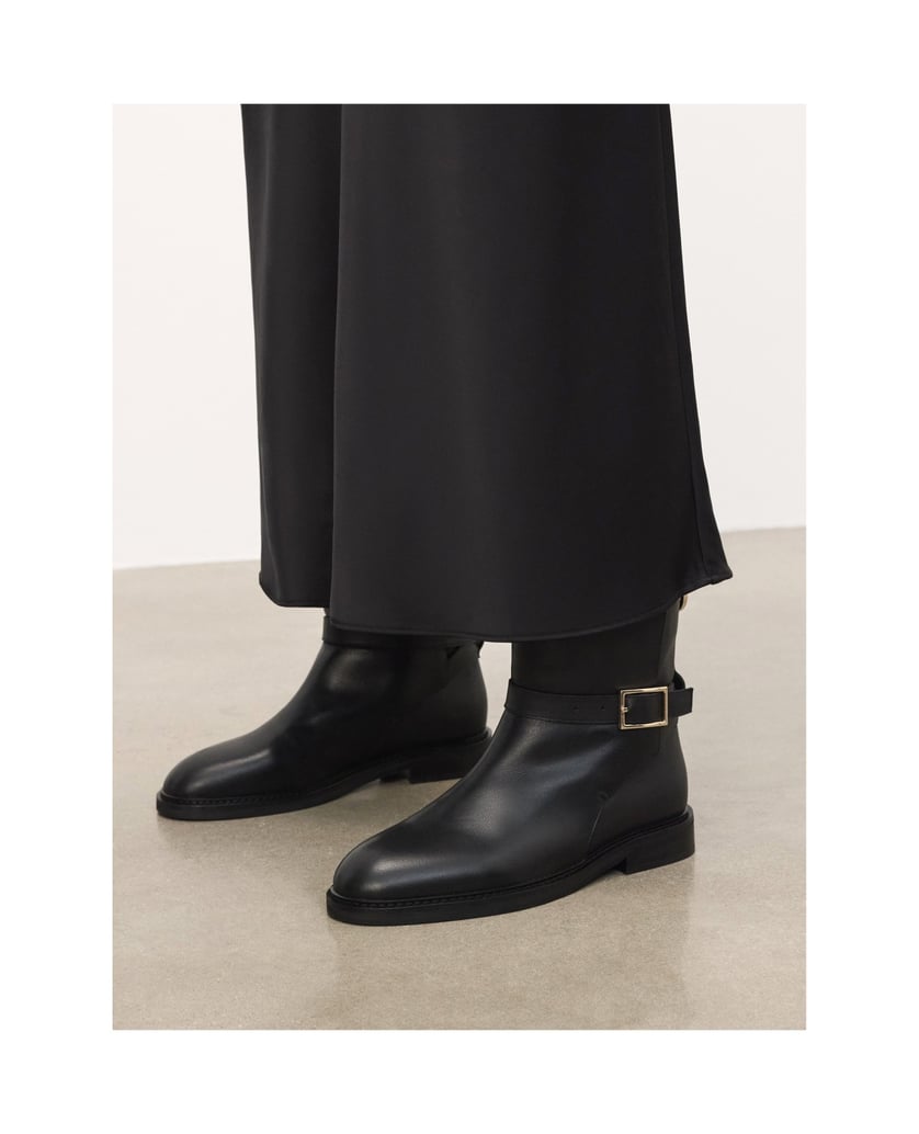 Kazar-Schwarze-Schlupfstiefel-aus-Naturleder-mit-Zierschnalle-schwarz