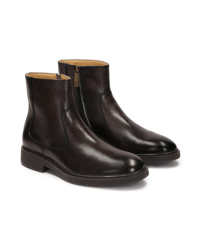 Kazar-Braune-Lederstiefel-mit-Reißverschluss-braun