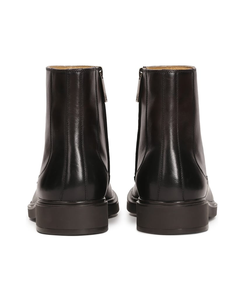 Kazar-Braune-Lederstiefel-mit-Reißverschluss-braun
