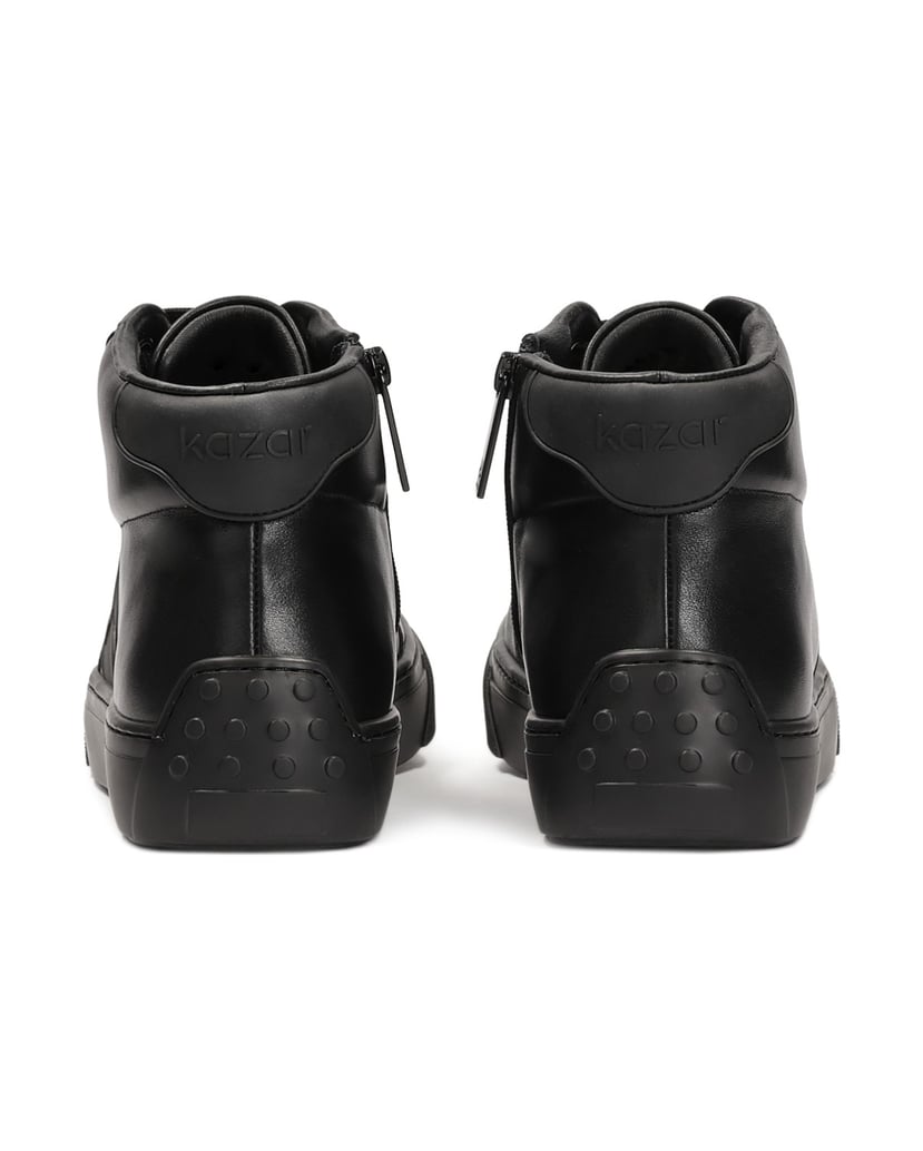 Kazar-Leder-Sneaker-mit-hohem-Schaft-und-Monogramm-Design-schwarz
