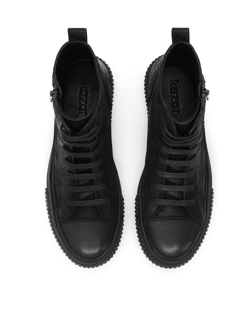 Kazar-Turnschuhe-aus-Nubuk-mit-hohem-Schaft-schwarz