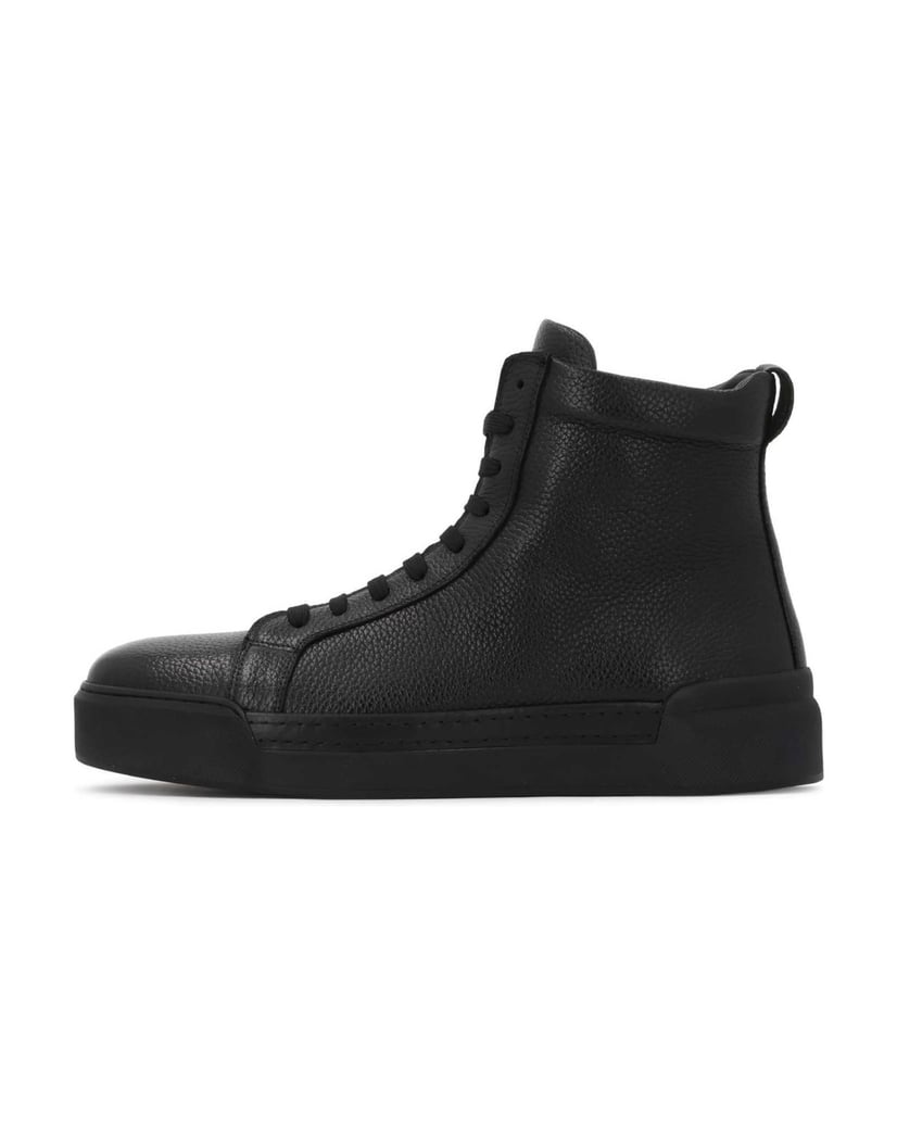 Kazar-Schwarze-Leder-Sneakers-zum-Schnüren-schwarz