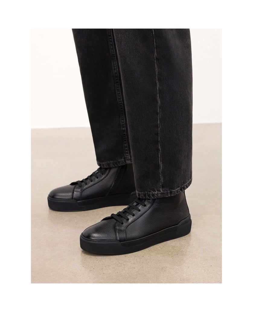Kazar-Schwarze-Leder-Sneakers-zum-Schnüren-schwarz