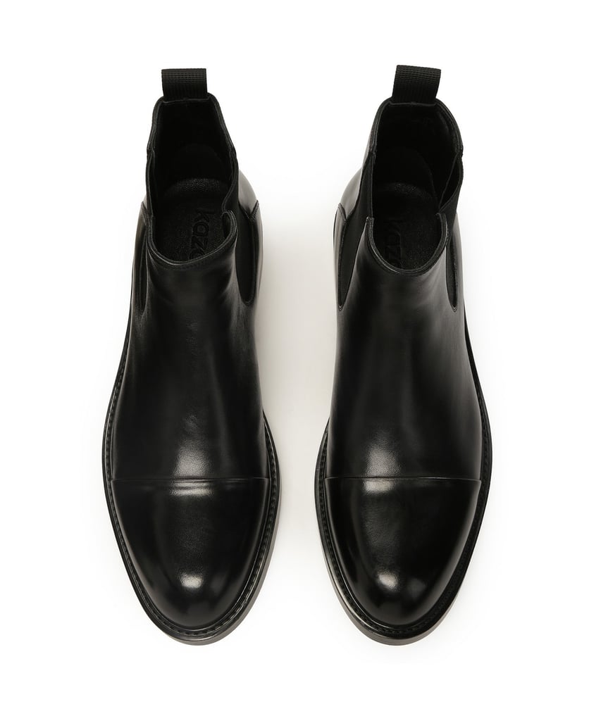Kazar-Schwarze-Chelsea-Stiefel-aus-Leder-schwarz
