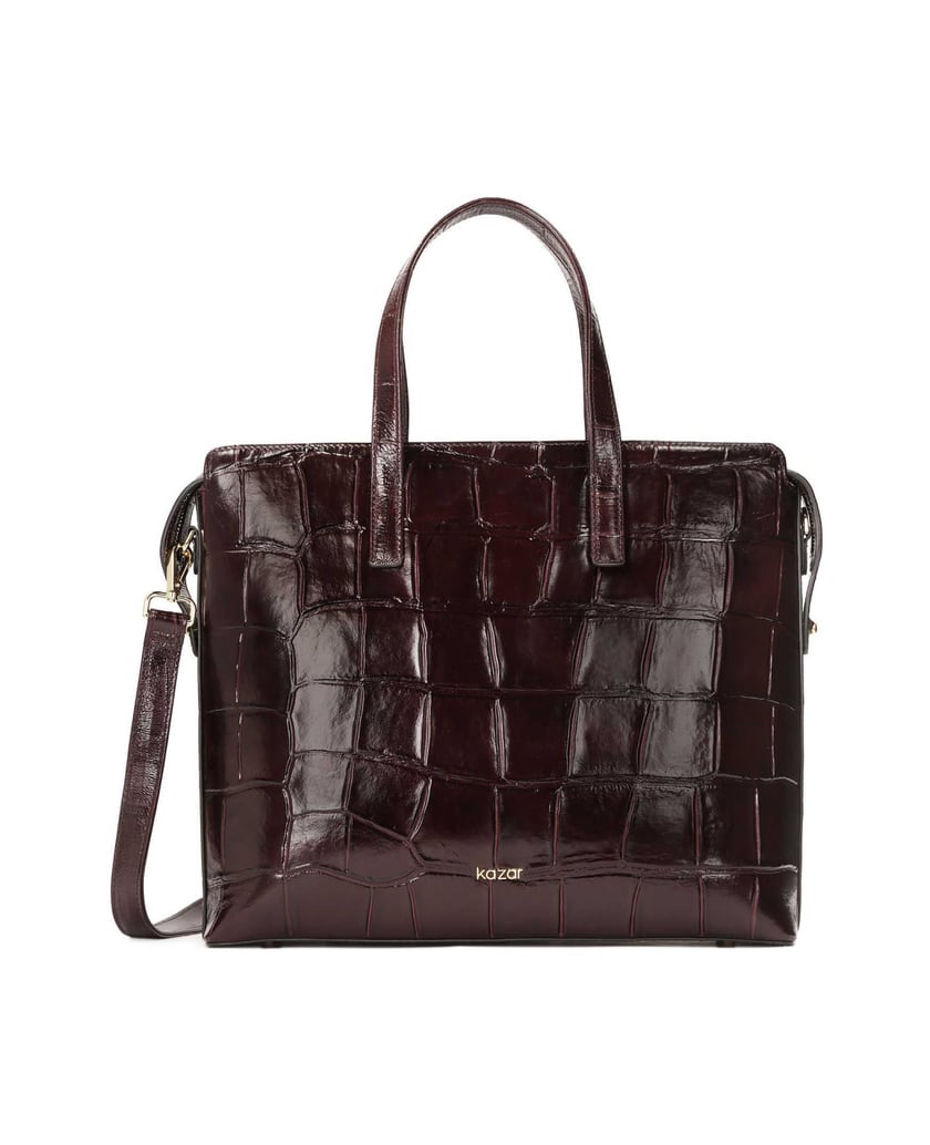Kazar-Kastanienbraune-geprägte-Lederhandtasche-mit-Etuihalter-rot