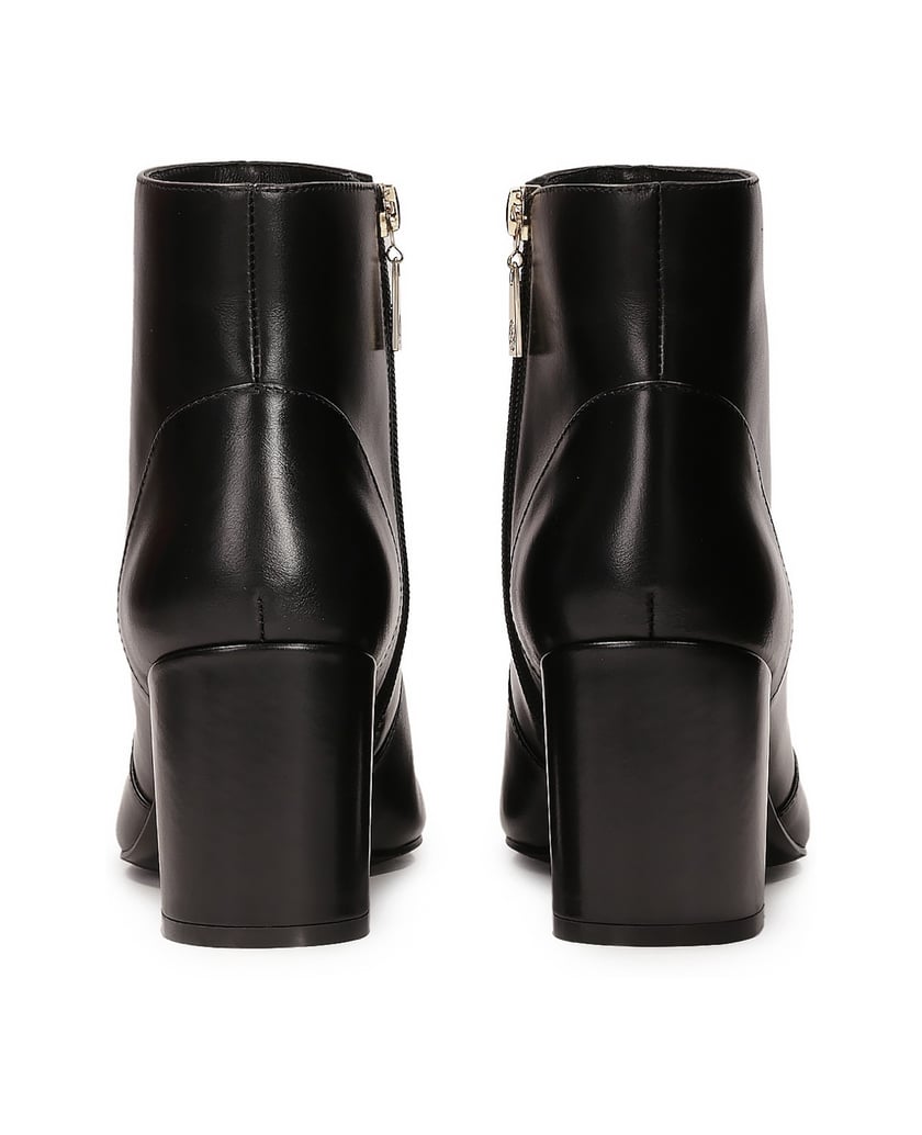 Kazar-Schwarze-Lederstiefel-mit-Blockabsatz-schwarz