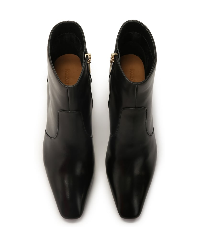 Kazar-Schwarze-Lederstiefel-mit-Blockabsatz-schwarz
