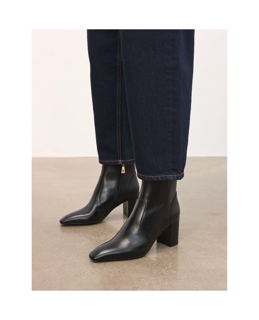 Kazar-Schwarze-Lederstiefel-mit-Blockabsatz-schwarz