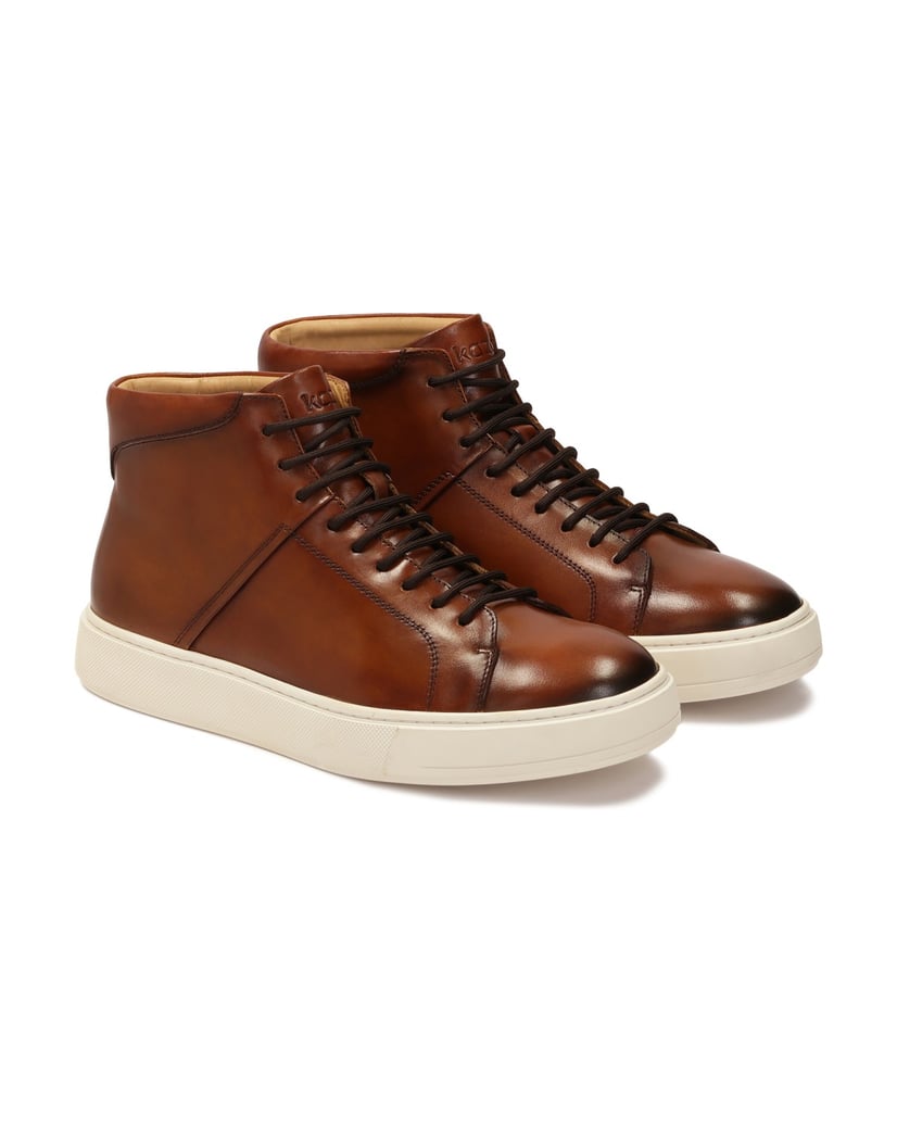 Kazar-Braune-High-Top-Sneakers-mit-Bindung-braun