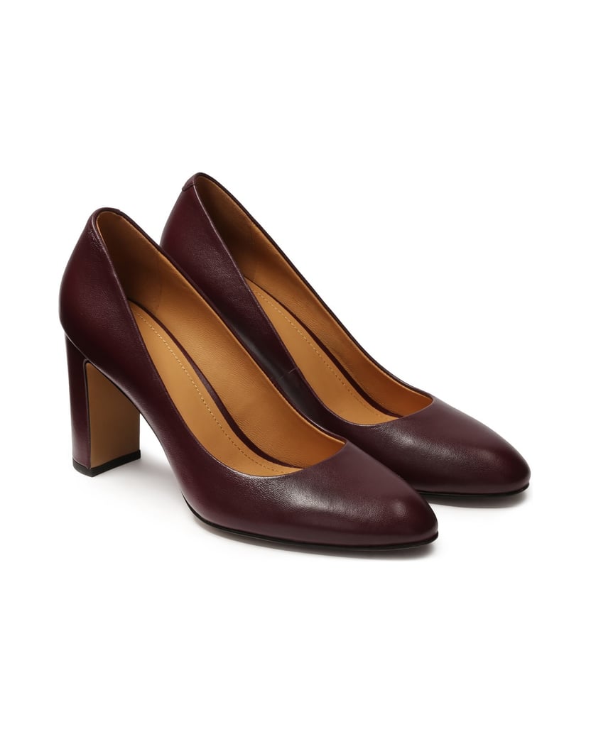 Kazar-Kastanienbraune-Pumps-mit-abgerundeten-Nasen-rot