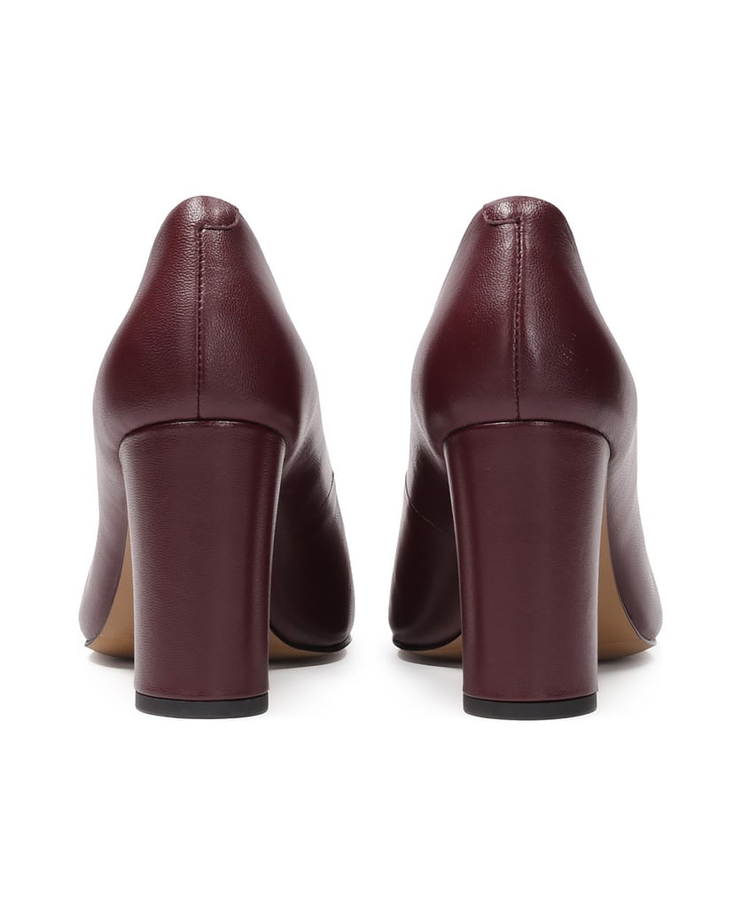 Kazar-Kastanienbraune-Pumps-mit-abgerundeten-Nasen-rot