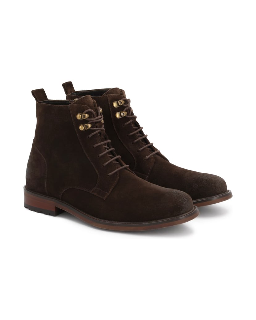 Kazar-Braune-Wildlederstiefel-mit-Metallösen-braun