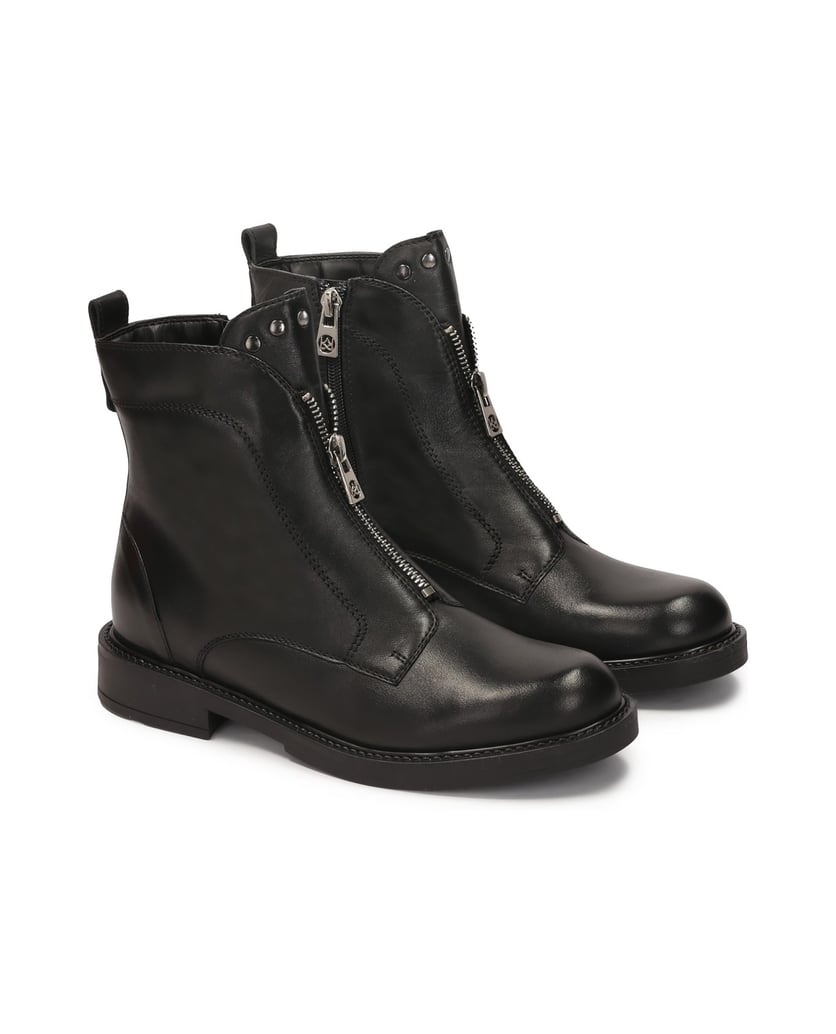 Kazar-Bequeme-schwarze-Stiefel-mit-Reißverschluss-schwarz