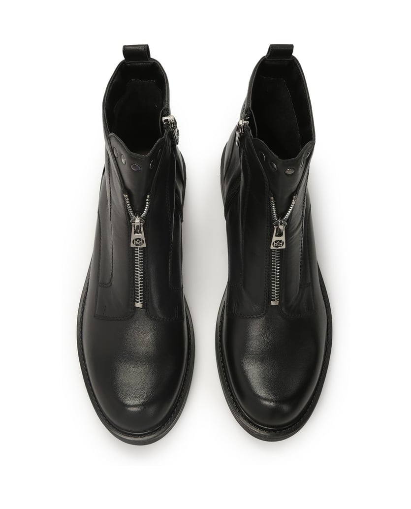 Kazar-Bequeme-schwarze-Stiefel-mit-Reißverschluss-schwarz