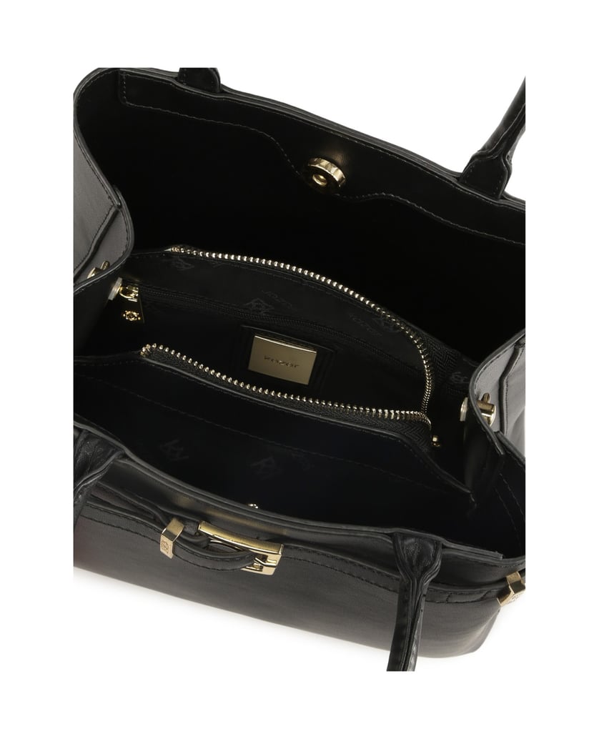 Kazar-Schwarze-elegante-Handtasche-mit-Riemen-schwarz