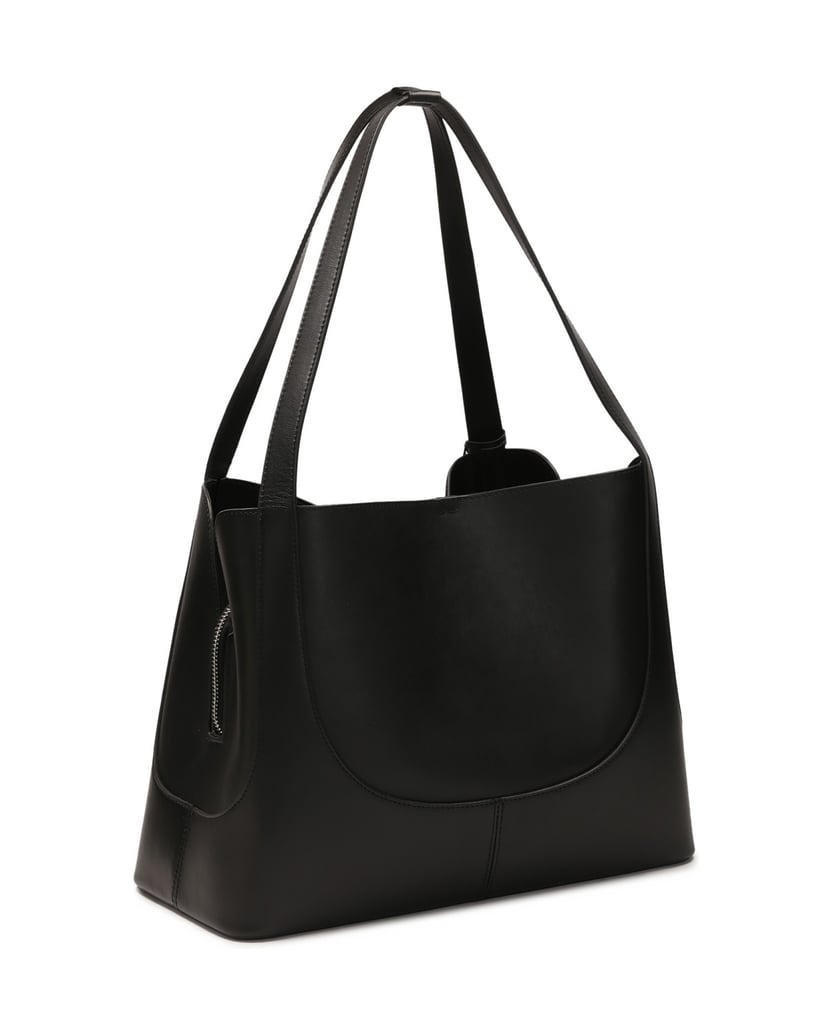 Kazar-Handtasche-aus-schwarzem-Naturleder-mit-Wildledereinsatz-schwarz
