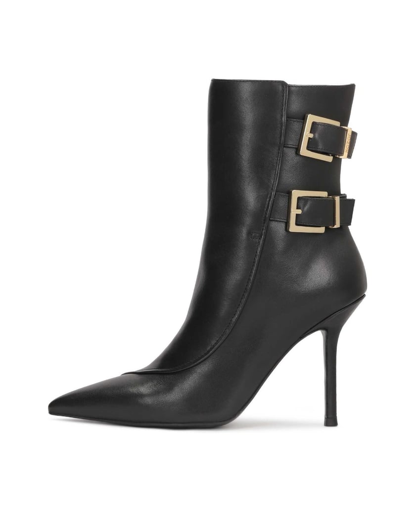 Kazar-Elegante-schwarze-Stiefel-mit-Stiletto-Absatz-und-Logo-Schnallen-schwarz