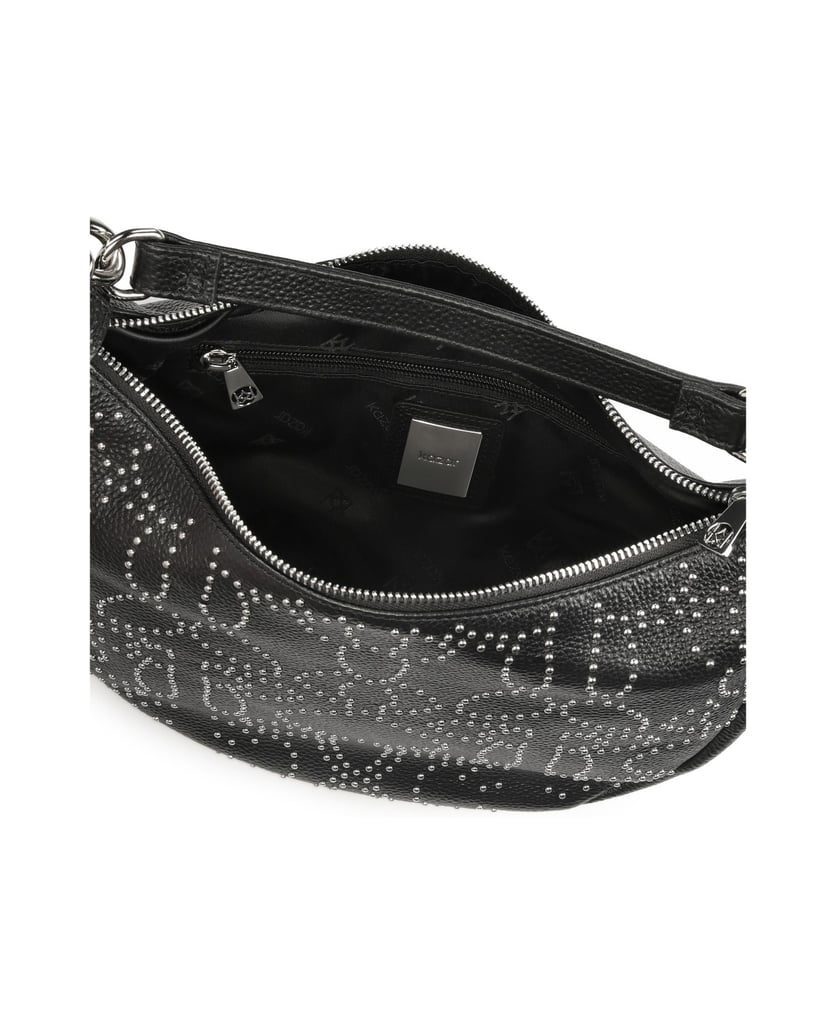 Kazar-Schwarze-Hobo-Tasche-mit-Nieten-schwarz