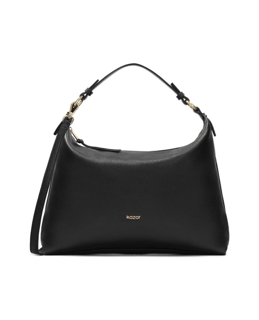Kazar-Schwarze-Lederhandtasche-mit-lockerer-Passform-schwarz