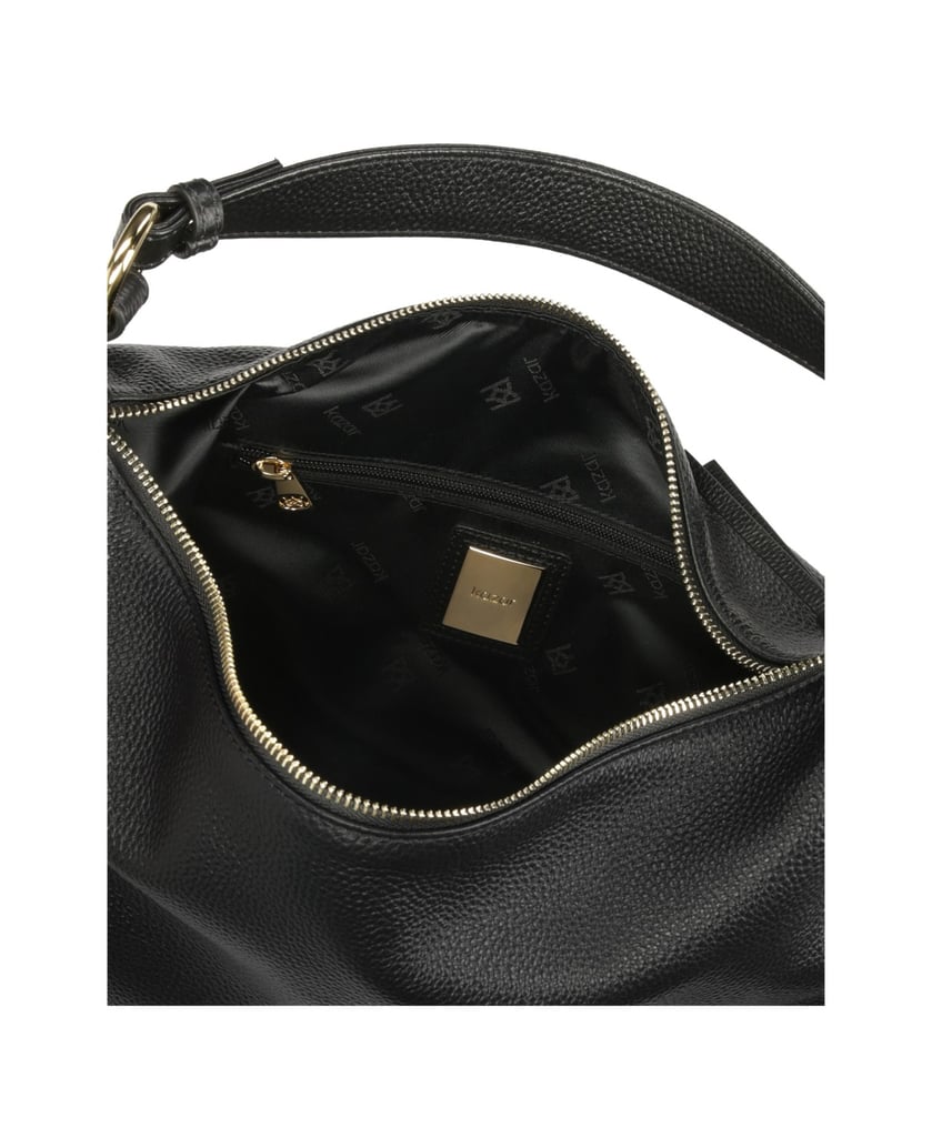 Kazar-Schwarze-Lederhandtasche-mit-lockerer-Passform-schwarz