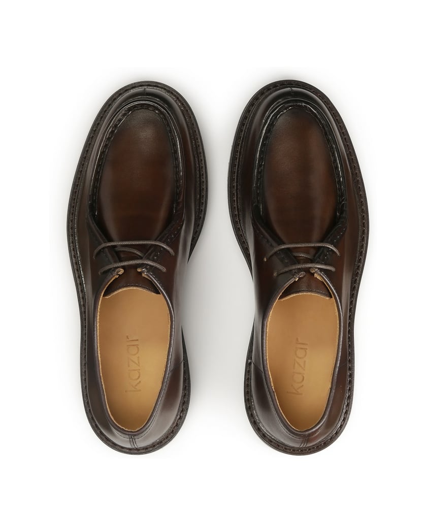 Kazar-Lederschuhe-mit-kurzer-Schnürung-braun