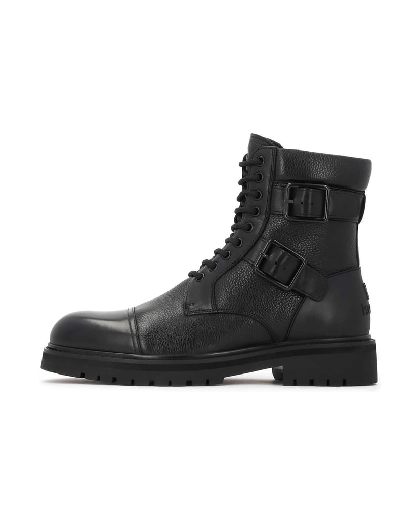 Kazar-Schwarze-Herrenstiefel-aus-Leder-mit-Schnallen-und-Schnürsenkeln-schwarz