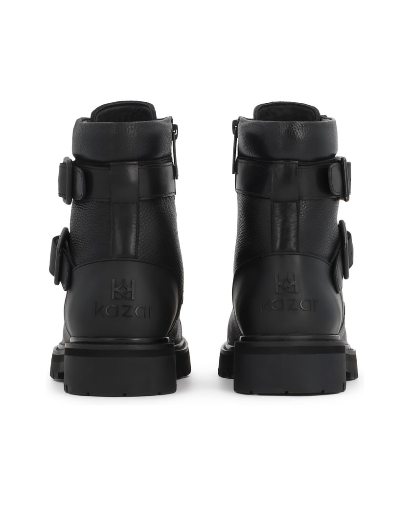 Kazar-Schwarze-Herrenstiefel-aus-Leder-mit-Schnallen-und-Schnürsenkeln-schwarz