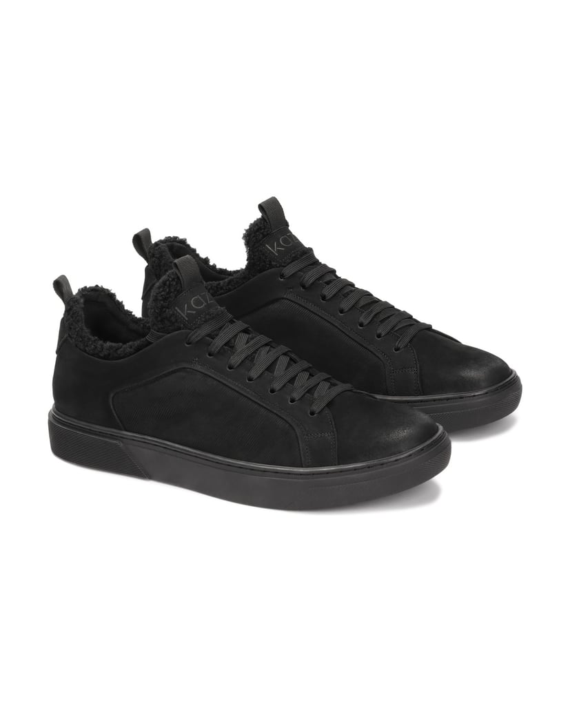 Kazar-Schwarze-Turnschuhe-aus-Nubuk-und-Stoff-schwarz