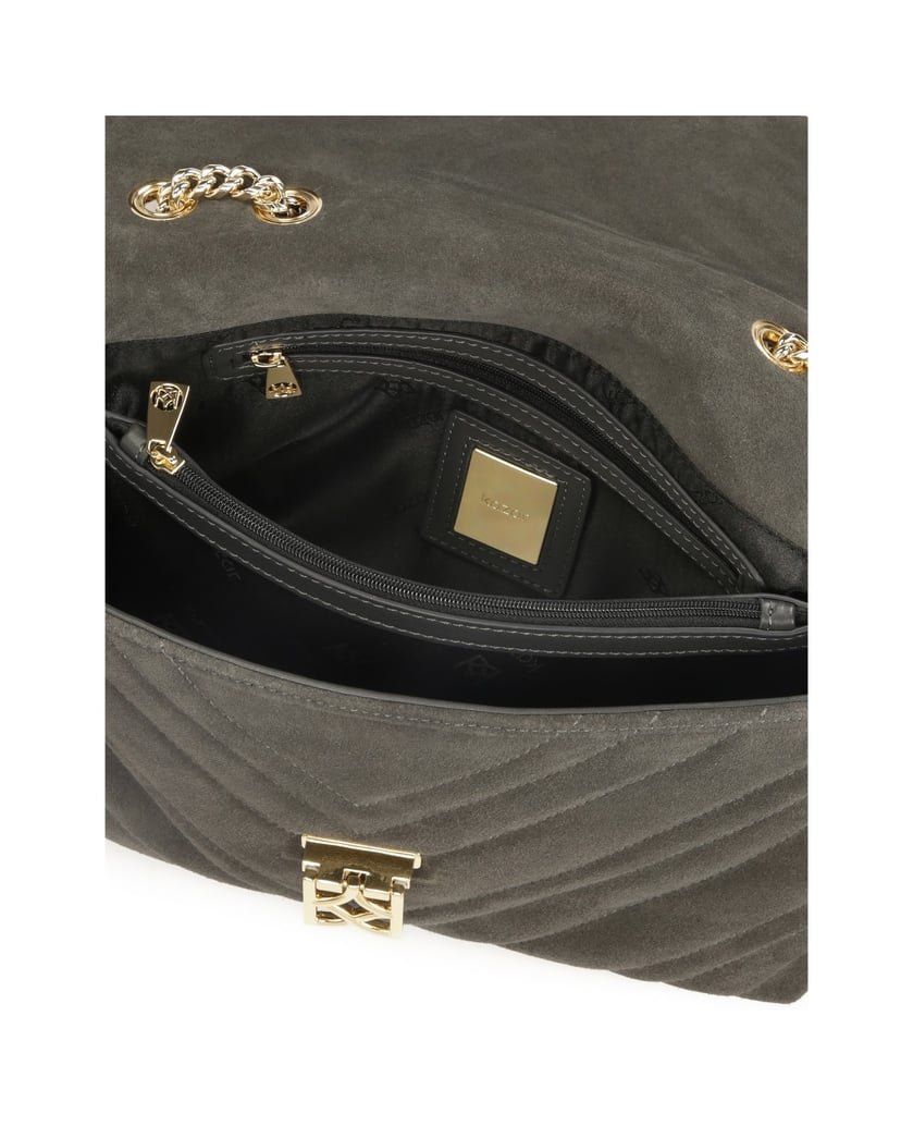 Kazar-Graue-Wildlederkette-Handtasche-grau