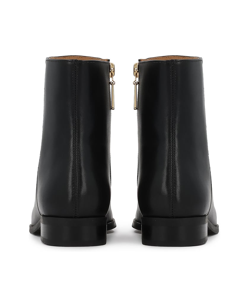 Kazar-Flache-Lederstiefel-mit-Reißverschluss-schwarz