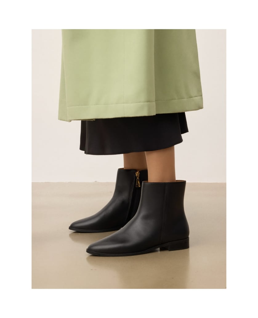 Kazar-Flache-Lederstiefel-mit-Reißverschluss-schwarz