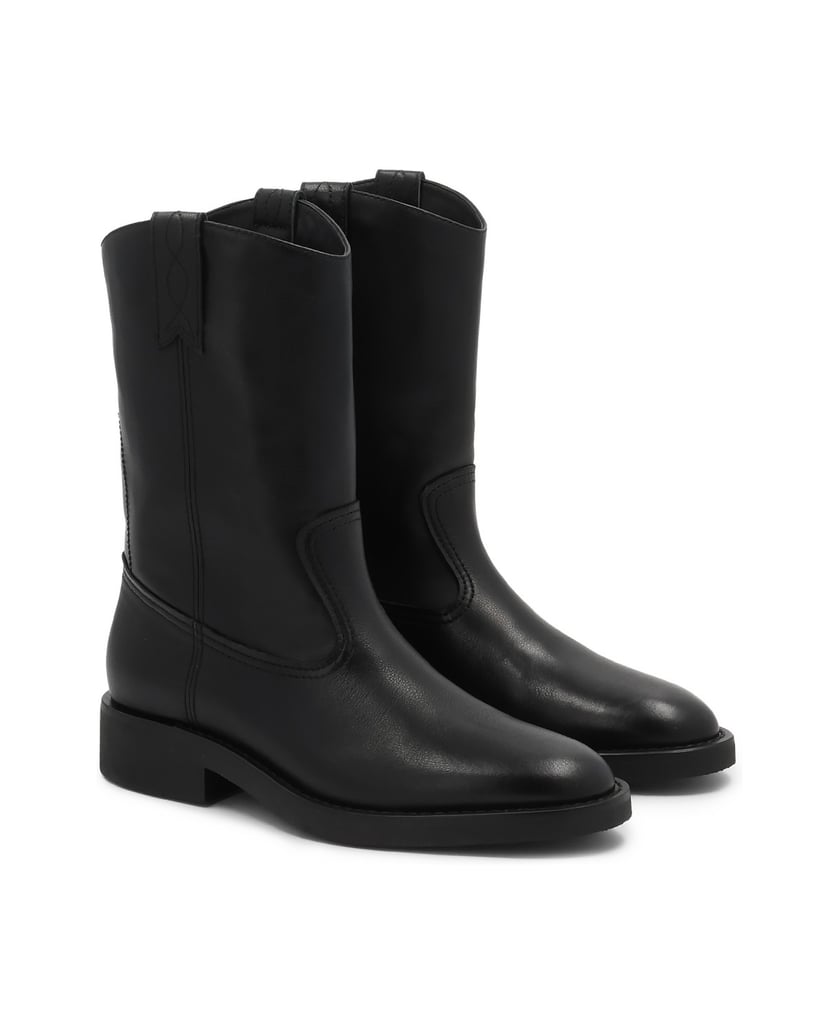 Kazar-Schwarze-Lederstiefel-zum-Hineinschlüpfen-schwarz