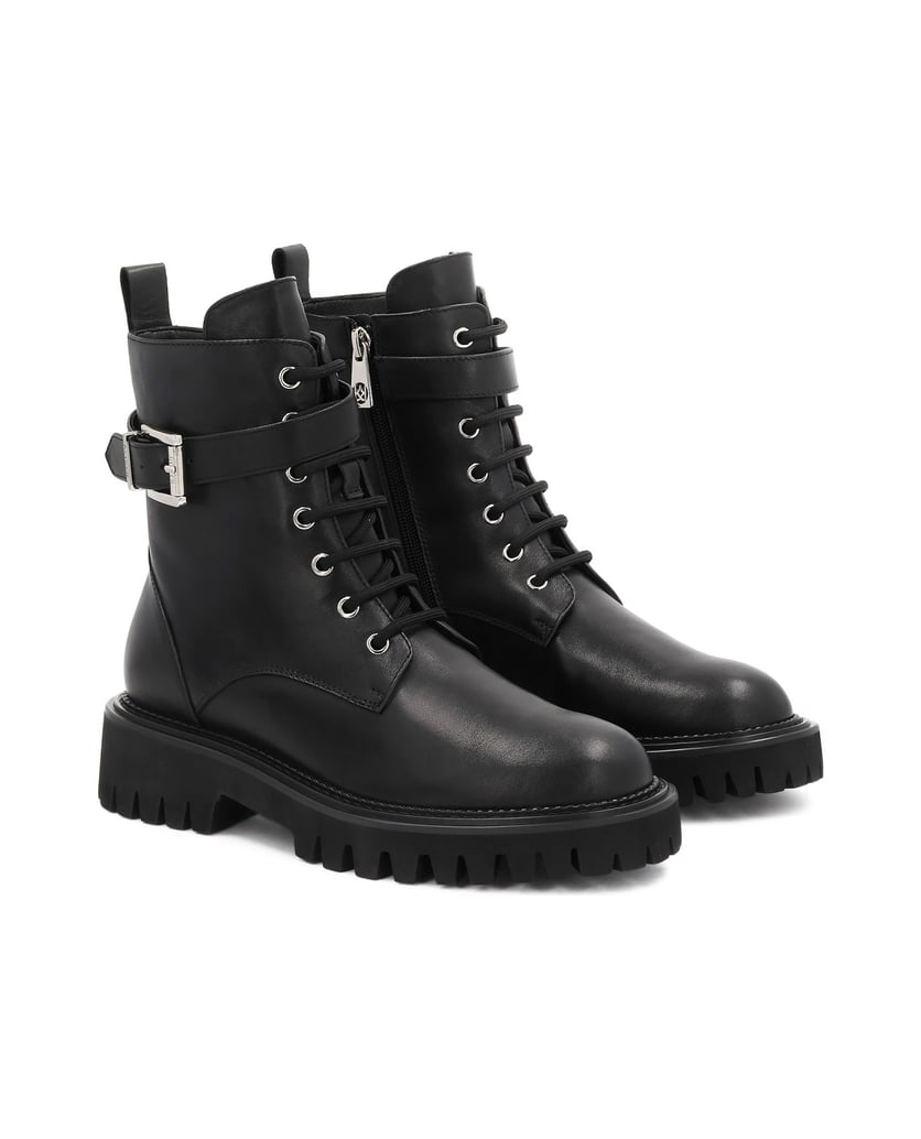Kazar-Gestreifte-Lederstiefel-schwarz