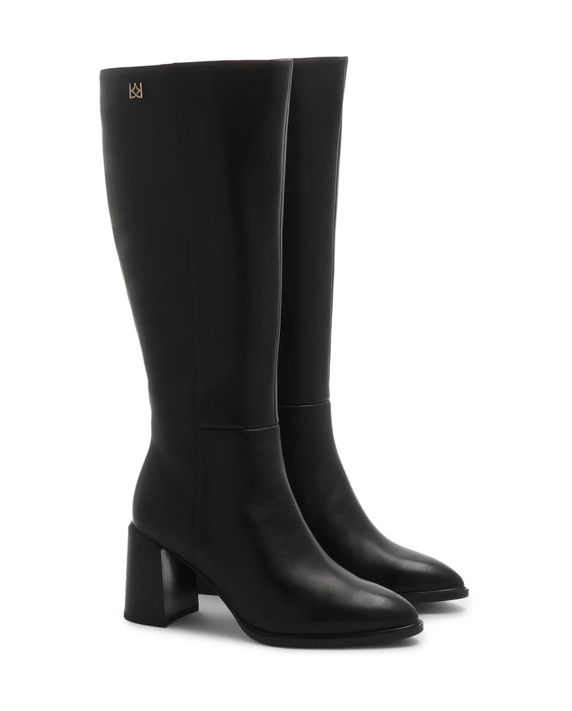 Kazar-Schwarze-Stöckelschuhe-aus-Leder-schwarz