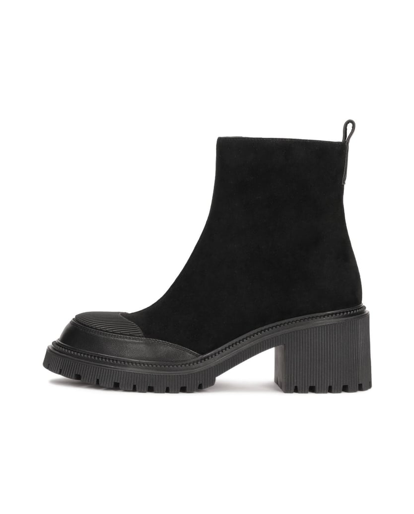 Kazar-Schwarze-Blockstiefeletten-aus-kombinierten-Materialien-schwarz