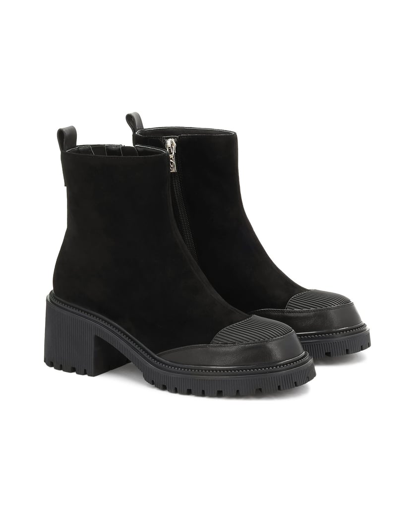 Kazar-Schwarze-Blockstiefeletten-aus-kombinierten-Materialien-schwarz