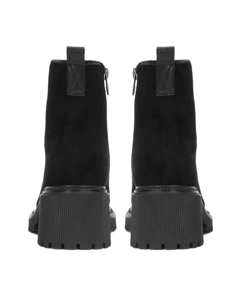 Kazar-Schwarze-Blockstiefeletten-aus-kombinierten-Materialien-schwarz