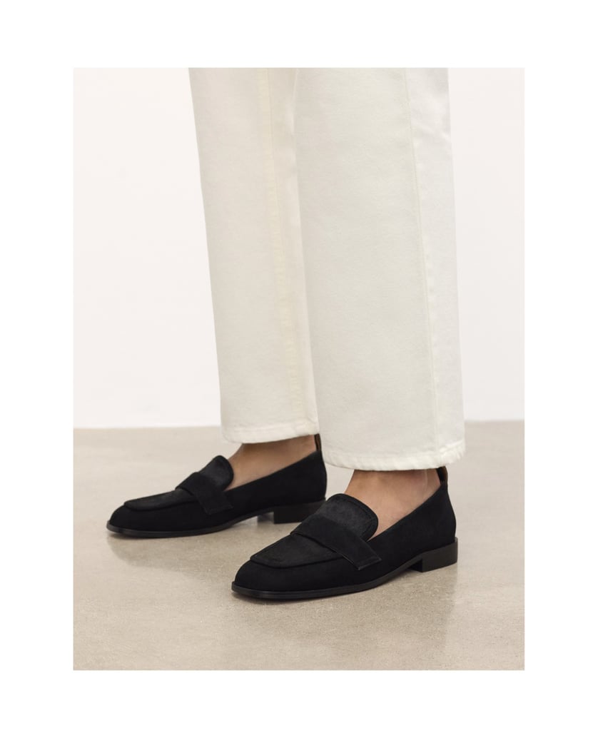 Kazar-Schwarze-Slipper-aus-Wildleder-und-Leder-mit-Borsten-schwarz