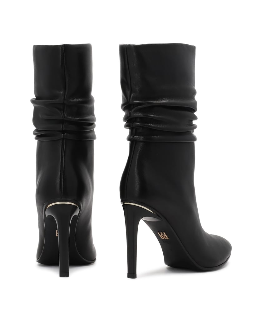 Kazar-Elegante-schwarze-Stiefel-mit-faltigem-Schaft-schwarz