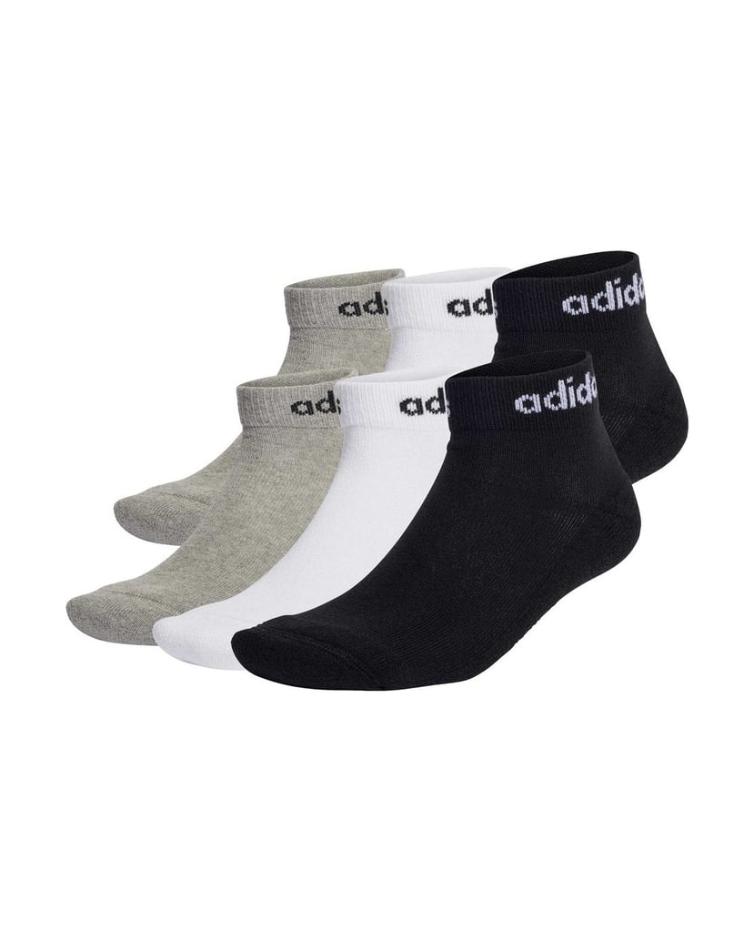 Adidas-Unisex-Socken-6er-Pack-Linear-Cushioned-Ankle-schwarz
