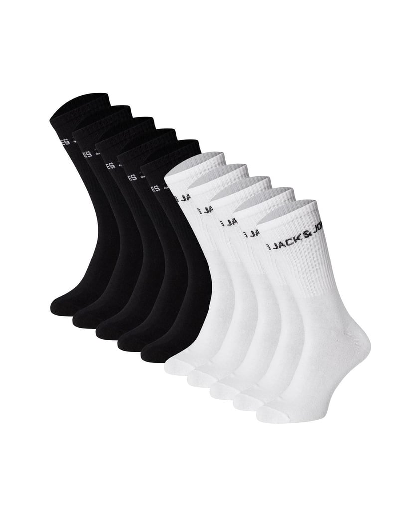 Jack-&-Jones-Unisex-Socken-10er-Pack-JACBASIC-LOGO-TENNIS-SOCK-10-PACK-JNR-schwarz