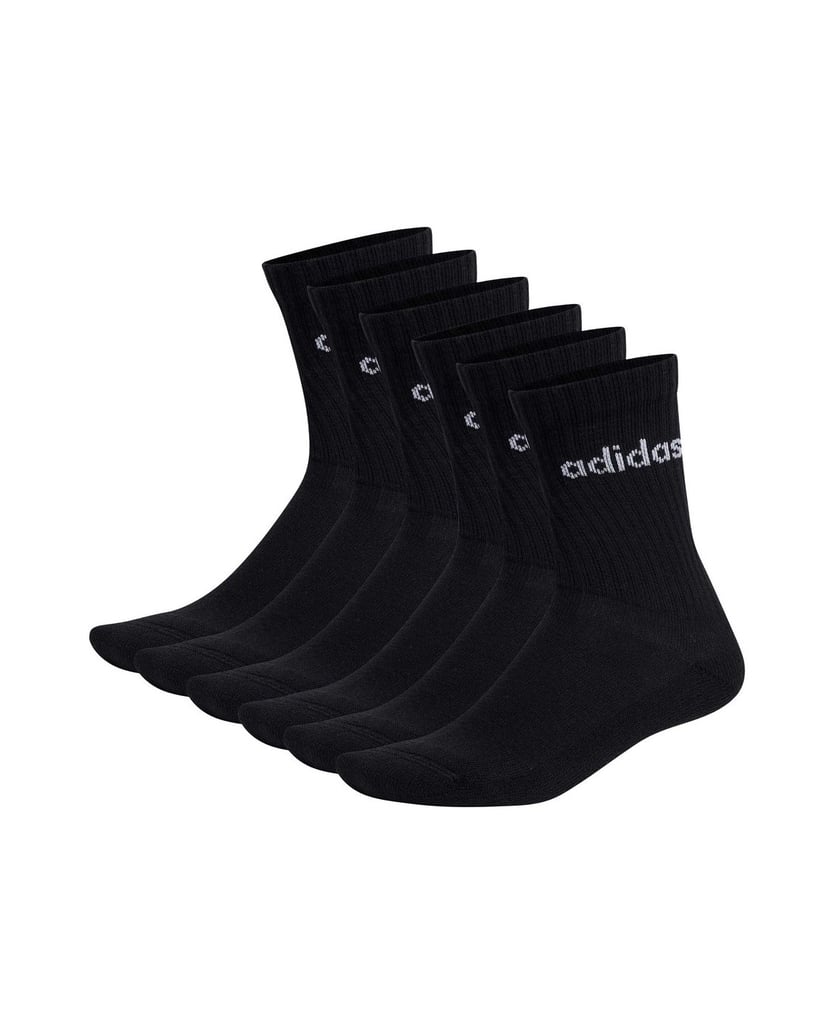Adidas-Unisex-Socken-6er-Pack-Linear-Crew-Cushioned-schwarz